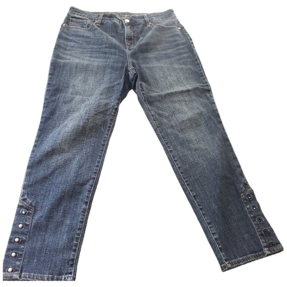 CT1505 Chico's So Slimming Girlfriend slim Leg ankle Jean 10T - Picture 1 of 4